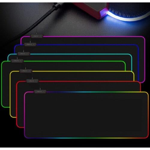 RGB Gaming Mouse Pad Large Size Colorful Luminous for PC Computer Desktop 7 Colors LED Light Desk Mat Gaming Keyboard pad