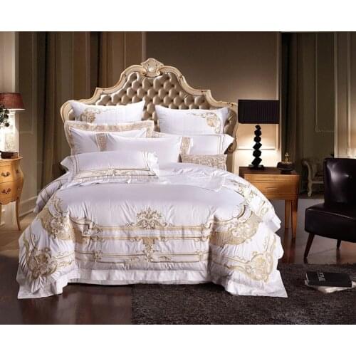 1000TC Luxury Embroidery Bedding Set 4/6/10Pcs Queen King Size Duvet Quilt Cover Set Bedspread set Pillowcases