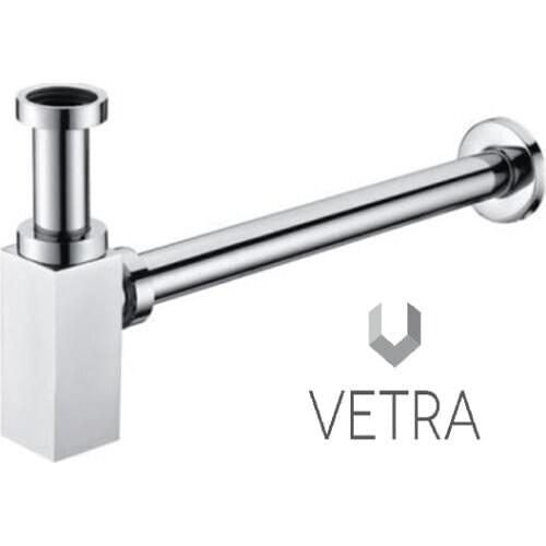Siphon square bottle LATON cast stainless steel chrome shine telescopic easy installation VETRA