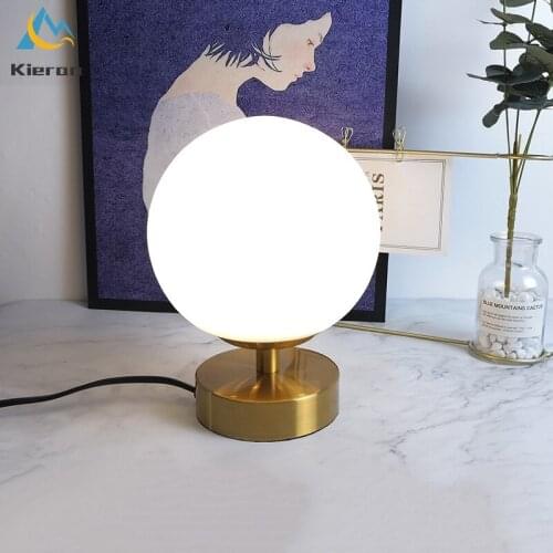 Nordic Modern Simple Glass Led Desk Light Bedroom Study Bedside Table Lamp Living Room Decor Stainless Steel Flower Night Lights