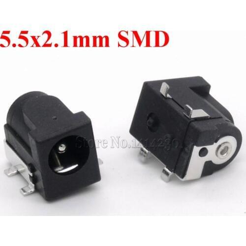 SMD DC-005 DC-050 DC Power Jack Socket Connector DC005 5.5*2.1mm / 5.5*2.5mm 2.1 / 2.5 socket Round the needle Black Color