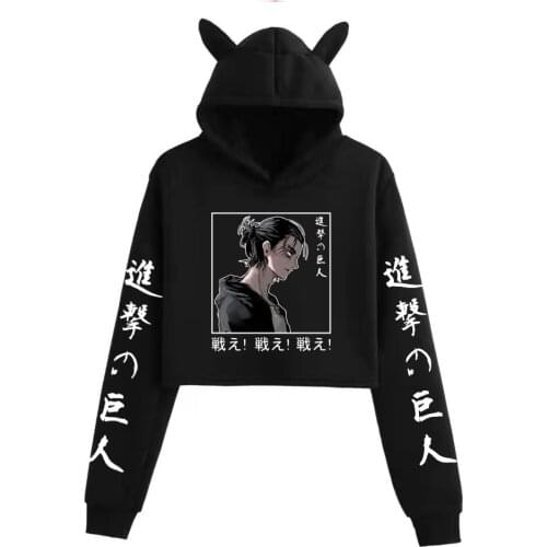 Anime Attack on Titan Hoodie Long Sleeve Streetwear Harajuku Eren Jaeger Sweatshirt Women Tops