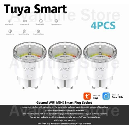 Gosund SP111 15A EU Wifi Smart Power Plug Socket With Timer Power Monitor Tuya Smart Home Control Work With Alexa Google Home