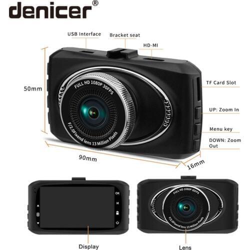 Denicer Car Dash Camera 1920x1080P Resolution Novatek 96658 Dashcam 170 Degree Wide Angle Car Video Recorder Registrator DVR
