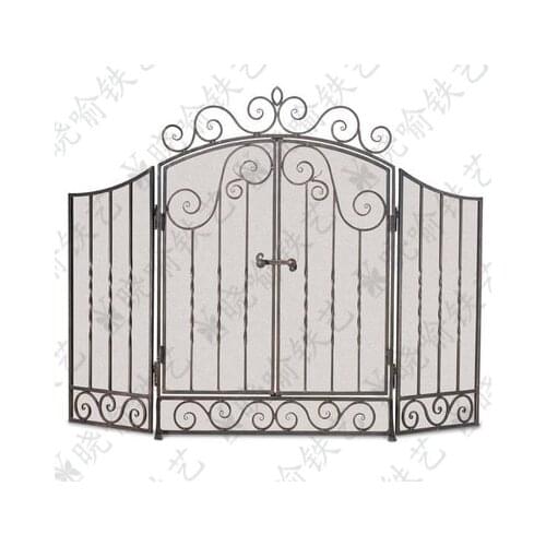 High-grade, wrought iron floor mantel Wai flameproof enclosure fire screen1104