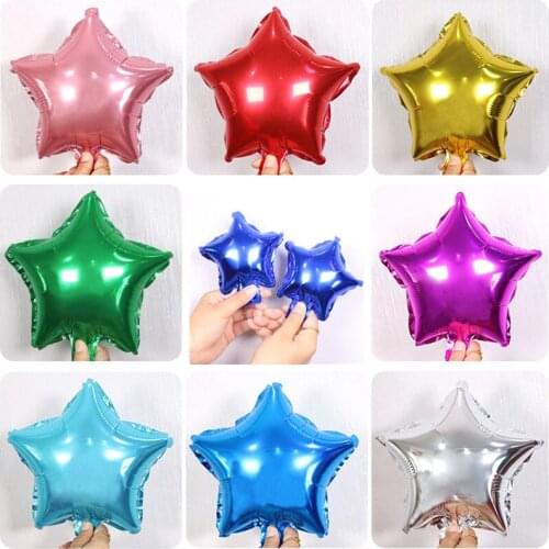 10/30/50 Pcs/Set 5 Inch Pentagram Aluminum Film Balloon Kids Birthday Party Decorations Baby Bath Little Star Toy Foil Balloons