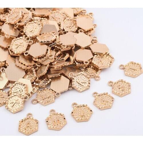 10Pcs/Lot Alphabet Letter Pendant Alloy Gold Color 17.5x13mm Charms Pendant For Jewelry Making Handmade DIY Bracelet Accessories