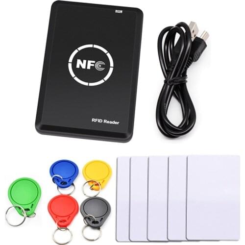 13.56MHz M1 Card Reader Writer RFID Copier Duplicator NFC RFID Smart Card Reader Writer+ 6 Pcs UID Cards +6pcs UID Keyfobs