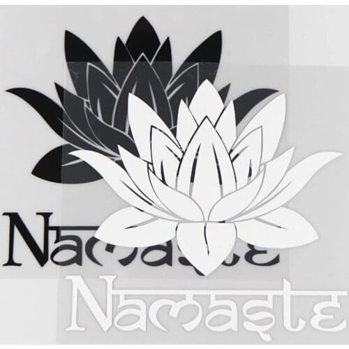16*15.1CM Cartoon Lotus Yoga Meditation Namasle Vinyl Car Sticker Decal Art Decoration