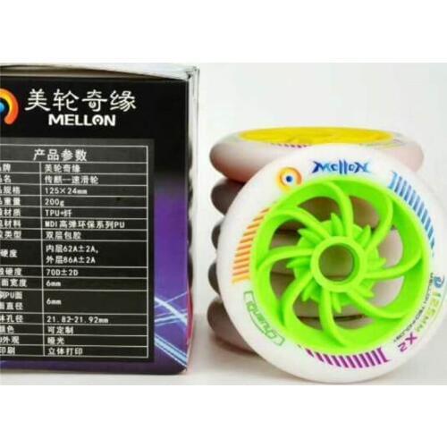 [62A 86A Dual Hardness] High Rebound Elastic 125mm Inline Speed Skates Wheel for Marathon Competition Skate Race for Powerslide