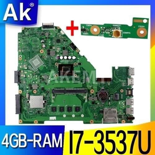 AK X550CA Laptop motherboard 4G RAM I7-3537U For Asus X550CA X550CC X550CL R510C Y581C X550C X550 Test mainboard motherboard