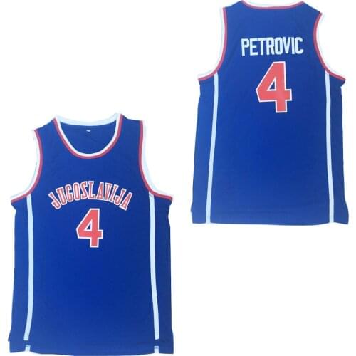 BG basketball jerseys JUGOSLAVIJA 4 PETROVIC jersey Embroidery sewing Outdoor sportswear Hip-hop movie jersey bule 2020 summer