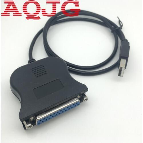 Black Bi-directional Parallel Interface Communication USB to 25 Pin DB25 Parallel Printer Cable Adapter Cord Converter AQJG