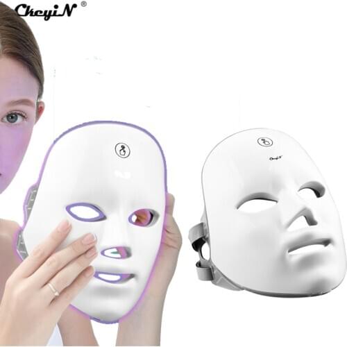 CkeyiN LED Photon Face Mask Rechargebale Facial Skin Rejuvenation Mask Anti Aging Skin Tightening Wrinkle 7 Color Beauty Machine
