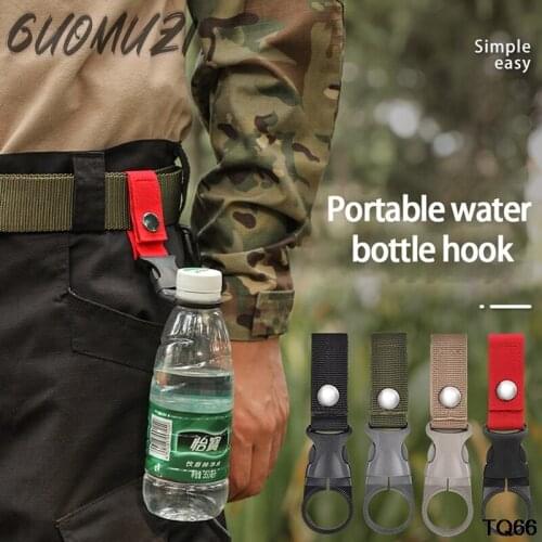 Water Bottle Holder Clip Multifunction Water Bottle Nylon Webbing Buckle Hook Climbing Carabiner Belt Backpack Hanger Hooks