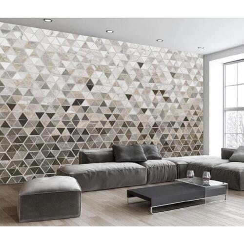 European retro geometric wallpapers stereo background wall modern wallpaper for living room