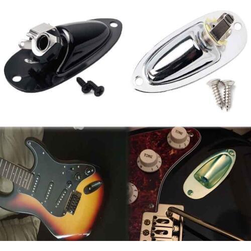 Guitar Jack Plate 6.35mm Guitar Pickup 1/4 Output Input Jack Socket Plate Input Socket for Strat Electric Guitar Bass