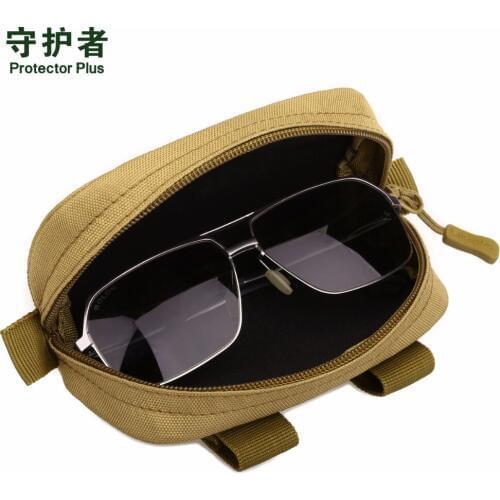 Mini Molle Tactical Glasses Box Outdoor Camping Climbing Hunting Military Multi-Function 1000D Nylon Waterproof Camouflage Bags