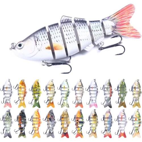 HENGJIA Jointed BAIT 10cm/20g Lifelike 6 Segments Swimbait Fishing Lure Crankbait Hard Bait Fish Treble Hook Fishing Tackle