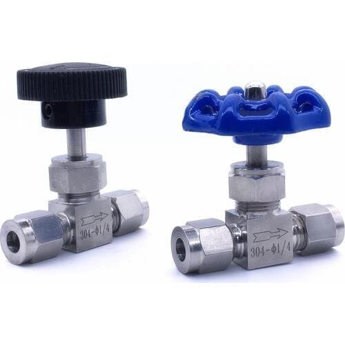 Needle valve Free ship Adjustable 4 6 8 10 12mm 1/8 1/4 3/8 1/2 inch hard tube SS304 Flow Control crane straight needle valve