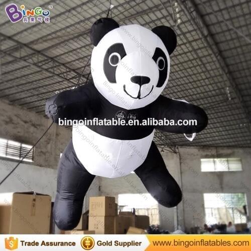 Customized decorative 3 meters giant inflatable panda promotional blow up hanging panda replicas for display toys