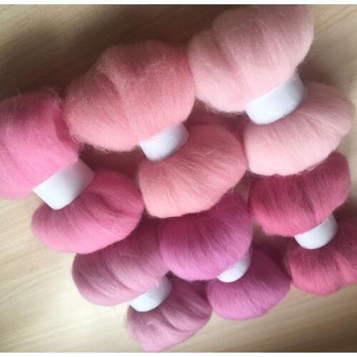 Ceramic wool feltro mixed feutrine naaldvilten lana merino wool fibre roving for needle feling wool crafa 300G 50G/COLOR