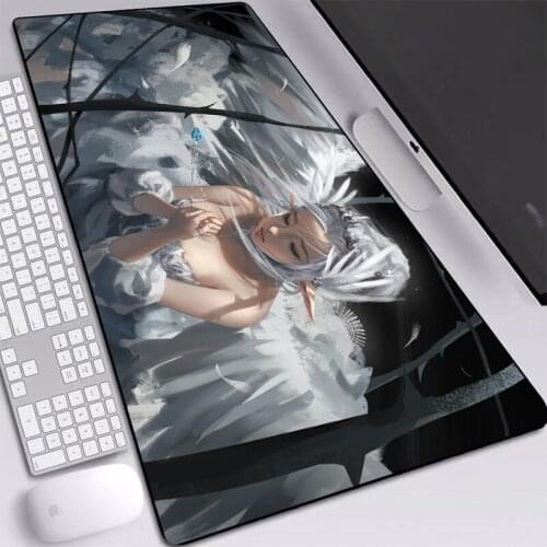 Beautiful Ice Girl Photo Mat Mice Gaming Mouse Pad Keyboard Mice Mat Locking Edge 90x40/80x40/70x40cm Desktop Pads for Gamer