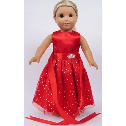 Red skirt fit 18 inch doll clothes,43cm , Children best Birthday Gift B1
