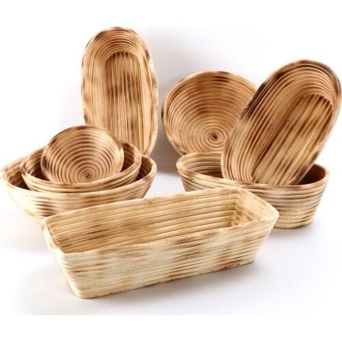 Round Oval Rattan Old Proofing Basket Bread Mold Sourdough Bread Banneton Basket Rectangular Ferment Bread Baking Mold