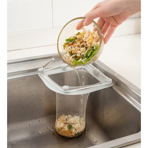 Kitchen Triangular Sink Strainer Leftovers Vegetable Fruit Drainer Basket Suction Cup Rack For Kitchen Storage Sink Filter Shelf