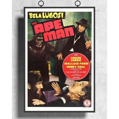 L315 The Ape Man Movie (1943) Horror Science Fiction Silk Fabric Poster Art Decor Indoor Painting Gift