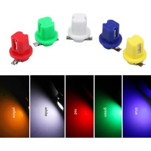 10pic Car-styling Car Light Bulbs B8.5-5050-1 cob Lamp 12V DC instrument Bulb 14*15mm size yellow red blue white green