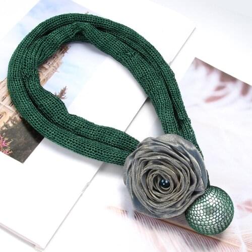 Rose Flower Big Imitation Pearl Pendant Necklaces for Women Thick Rope Charm Chokers Necklaces Fashion Jewelry