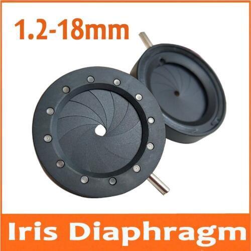 New 1PC 1.2-18MM Amplifying Diameter Digital Camera Microscope Adapter Zoom Optical Iris Diaphragm Aperture Condenser 12 Blades