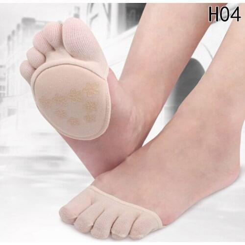 Newly Sweat Absorb Invisible Soft Foot Care Pad Women Forefoot Nursing Pad Open Toe Socks