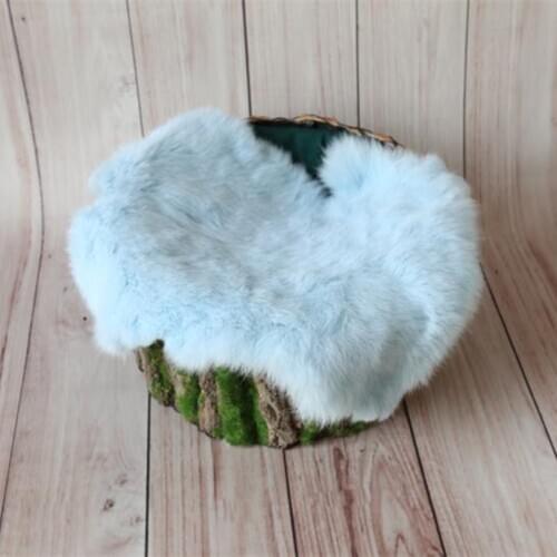 Fluffy Wool Layer Photography Fur Blanket Vintage Rabbit Fur Posing Layer Fabric Baby Blanket Photogaphy Props Newborn Props