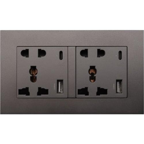 4A Hotel British International PD Fast Charging Source Socket Type-c Five-hole USB Mobile Phone Data Cable Panel,USB Outlets