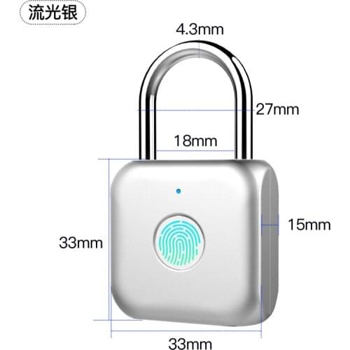 Smart fingerprint password mini electronic gym home waterproof anti-theft cabinet dormitory padlock door lock small lock
