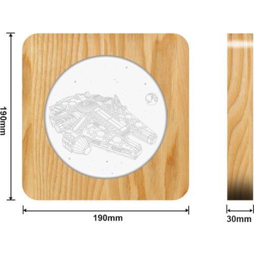 Falcon War Shape 3D USB LED Arylic ABS Lamp Table Light Switch Control Carving Lamp for Childrens Room Decoration Dropshipping