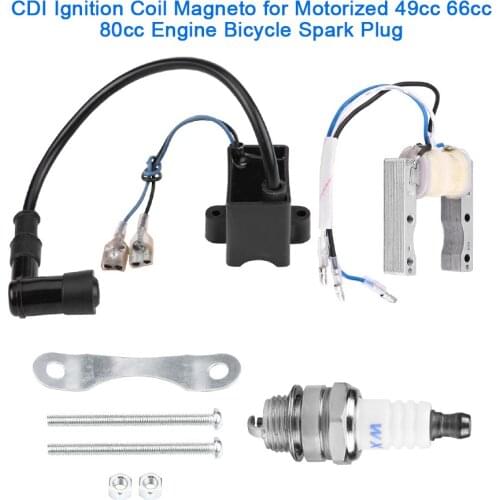 High Quality CDI Ignition Coil Magneto For Motorized 49cc 66cc 80cc Engine Bicycle Spark Plug