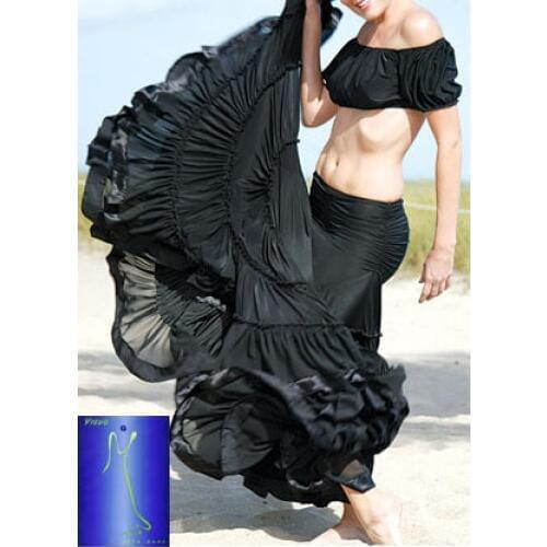 Ballroom dance modern dance waist swing dance practice grasping wrinkle Chiffon Skirt Dance M001