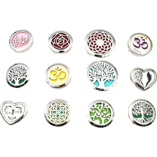 Diffuser Car Aroma Locket 30MM/38MM 316L Stainless Steel Locket Free Pads Different Styels