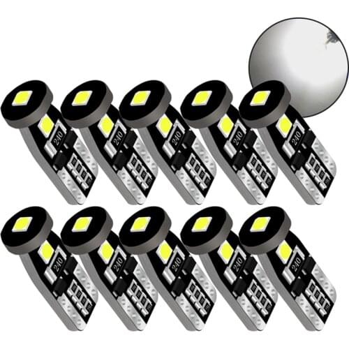 10 PCS Car LED Bulb T10 W5W Signal Light Canbus No error 12V 3030 SMD 7000K White Auto Interior Dome Light Wedge Side Door Lamps