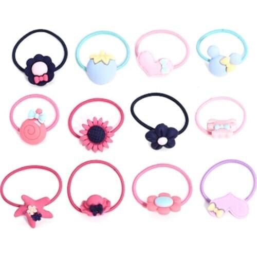 10Pcs Girl hair band ties rope ring elastic hairband ponytail