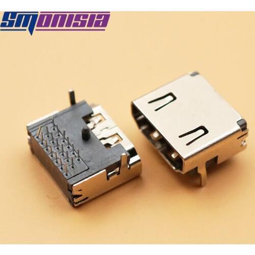 Smonisia 10PCS HDMI-compatible 19P Pin Female Socket Nickel Plated HDMI-compatible Socket Female Connector