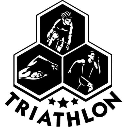 15.1CM*16.3CM Triathlon Swimming Cycling Running Sport Vinyl Car Sticker Scratch Occlusion Decoration Decal
