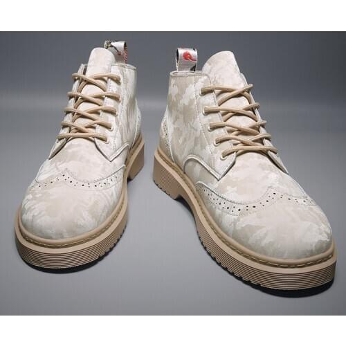 2019 New Spring and Autumn Mens Ankle Boots Autumn Mens Brock Monocles Retro Mens British Wind Autumn Winter Mens Boots