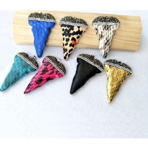 5pcs Mixed Color snakeskin Pendants,Pave Rhinestone Crystal Charm Pendant For DIY Necklace Earrings Jewelry findings PD772