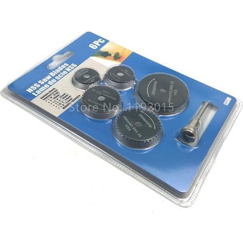 6pcs/set Mini HSS Circular Saw Blade Rotary Tool for Dremel Metal Cutter Power Tool Kit Wood Cutting Discs Drill Mandrel