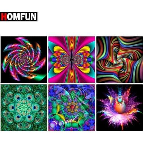HOMFUN Diy Full Square Round Drill 5D Diamond Painting Cross Stitch Diamond Embroidery "Color mandala scenery" Home Decor Gift
